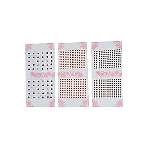 regular plain multi red marron black combo colored round small medium large bindis sticker - bindi for women ladies stylish set of 1 marron red multi size 7 pack of 3