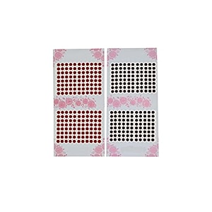 regular plain multi red marron black combo colored round small medium large bindis sticker - bindi for women ladies stylish set of 1 red- marron size 6 pack of 2