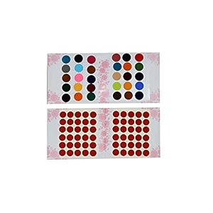 regular plain multi red marron black combo colored round small medium large bindis sticker - bindi for women ladies stylish set of 1 multi size 1 red size 4 pack of 2