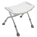 Rehamo Foldable Shower Chair/Stool for Senior Citizens & Adults | Height Adjustable Bath Stool with Anti-Slip Rubber Tips, Lightweight Aluminum Frame, Textured Seat for Bathroom Safety| 1Year Warranty