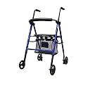 Rehamo Rollie ECO: Aluminum 4-Wheel Foldable Rollator Walker - Durable, Compact, Adjustable, Lightweight Mobility Aid with Comfortable Seat for Adults