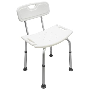 rehamo height adjustable shower chair for seniors amp adults bath seat with backrest suction grips anti-slip tips aluminum frame heavy duty tool-free stool elderly handicap pregnant1yr warranty
