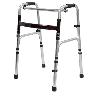 rehamo walkie compact lightweight aluminum 2-step folding walker - easy transport durable design ideal for compact spaces