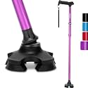 REHAND Walking Stick for Men & Women - Foldable, Adjustable, Lightweight, Self Standing Pivot Walking Cane, Soft Handle Grip, with Travel Bag, Walking Sticks for Seniors & Adults (Purple)