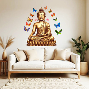 RehanDecors 48 cm Gautam Buddha Wall Sticker