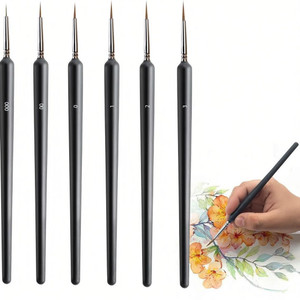 rehtrad 6 pcs paint brushes set for fine detailingprofessional fine tip paint brush setthin paint brush and miniature brush set for detailing paintingdetailing acrylic oil watercolor gouache 6