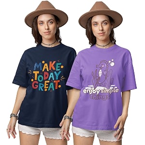 Reifica Pure Cotton Half Sleeve Loose Fit