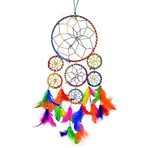 reiki crystal products 7 chakra dream catcher wall hanging dream catchers for positive energy and protections 40 x 15 cm color  multi
