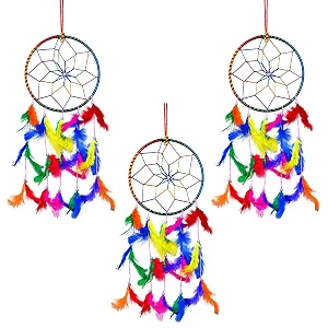 reiki crystal products dream catcher for wall hanging attract positive dreams positive thinking and protections pack of 3