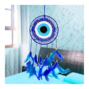 reiki crystal products evil eye dream catcher wall hanging for positive energy and protections 35 x 15 cm pack of 1