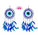 Reiki Crystal Products Evil Eye Dream Catcher Wall Hanging for Positive Energy and Protections 35 x 15 cm Pack of 2