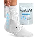 Reinforced Lace Up Ankle Brace for Men & Women, Sprained Ankle Support Wrap