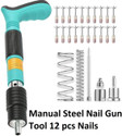 REIOENT HEAVY Steel Nail Gun Tool 12 pcs Nails, Nail Wall Tool Hitting Rivet Gun Heavy Duty Fast Hitting Rivet Gun