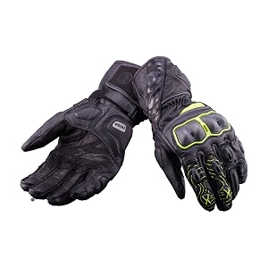 reise - rhodes riding gloves  high grip full gauntlet leather gloves  impact protection on knuckles palms amp fingers  superior abrasion resistance  touch-screen friendly - green color s