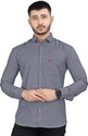 REJIO Men Solid Casual Grey Shirt