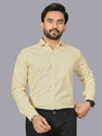 REJIO Men Solid Casual Yellow Shirt