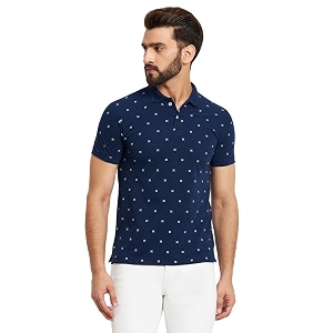 Mens Cotton Half Sleeves Printed Polo T-shirt-POLO105