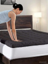 Relaxfeel 2 inch (5.08 cm) Double Size Poly Fiber Waterproof Mattress Topper (180 cm x 180 cm, Silver)