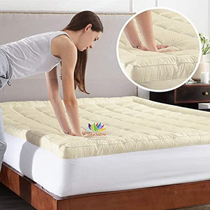 relaxfeel 2 inch 508 cm queen size poly fiber waterproof mattress topper