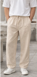 RelaxFit Loose Fit Men Beige Trousers
