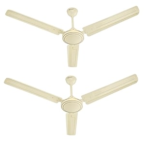relaxo prime 1200mm high-speed classic ceiling fans for home  400 rpm anti-rust  2 years warranty - pack of 2 ivory