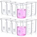 Relaxweex 12 Pcs 200ml Glass Beaker 3.3 Borosilicate Low Form Glassware