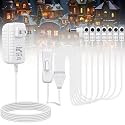 Relaxweex 4.5v 8 Output Heads White Power Expansion Adapter with Switch