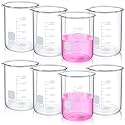 Relaxweex 8 Pcs Glass Lab Beaker 500ml, Borosilicate Low Form Spout
