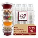 Reli. 3.25 oz Portion Cups with Lids 250 Sets | Sauce Containers