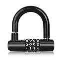 Reliable Bike Combination Lock – 4-Digit Code U Lock D Lock for Electric Scooter – Strong Anti-Theft Steel Security Device – Portable with Frame Carrier and Weather Seal (1 Pcs)