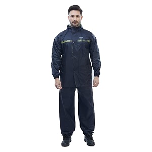reliable rainwear h2o rambo suit  reversible raincoat for men waterproof  reversible rain jacket for bike rides  high neck collar amp attached hood