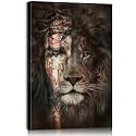 Religious Jesus Lion Wall Art Christian Art Jesus and Lion Face Poster