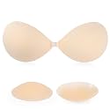 RELIRELIA Women's Sticky Self Adhesive Invisible Strapless Reusable Silicone Push Up Backless Bra