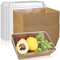 ReliThick 50 Pack 8 x 6 Charcuterie Boxes with Clear Lids Bulk, Kraft