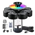 RELIY Pond Fountain Aerator, 50W RGBW Fountain Light 1HP 110V 15000 GPH Fountain Pump, Fully Automatic Powerful Lake Floating Fountain, 100 FT Power Cord, Pond Fountains For Large Ponds