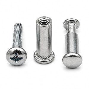 by vp industries combo -10 pcs m6x40 mm pen phillips head screw with round button sleeve nut  white zinc male-female connector for woodworking electrical fittings diy projects amp industrial use
