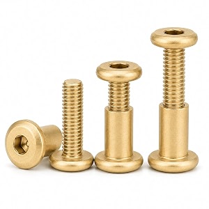 by vp industries combo -10 pcs m6x100 mm allen jcb head screw with sleeve nut amp allen key  brass gold male-female connector for wood work electrical fittings diy projects amp industrial use