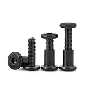 By VP INDUSTRIES (Combo -20 Pcs) M6x45 mm Allen JCB Head Screw with Sleeve Nut & Allen Key | Black Zinc Male-Female Connector for Wood Work, Electrical Fittings, DIY Projects & Industrial Use