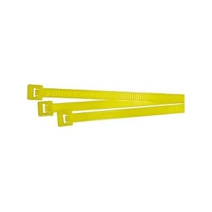 relyvp industries pcs-100 nylon zip cable ties length-150 x 35 mm  634 inch yellow self-locking ties once locked and non-releasable n uv resistant zip ties industrial grade extra grip