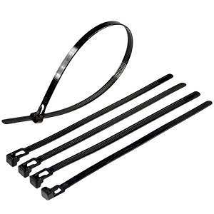 relyvp industries pcs-50 reusable nylon cable ties length-300 x 48 mm  1234 inch black releasable zip tie adjustable nylon uv resistant zip ties industrial grade extra grip extra grip