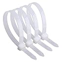 Relycure®⇒VP Industries (Pcs-50) Reusable Nylon Cable Ties Length-300 x 7.6 mm | 12" inch White Releasable Zip Tie Adjustable Nylon UV resistant, Zip Ties, Industrial Grade, Extra Grip Extra Grip