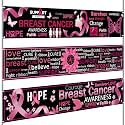 Remagr 3 Pcs Breast Cancer Awareness Banner Party Decorations
