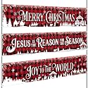 Remagr 3 Pcs Christmas Banner Nativity Party Decorations, 98 x 18 Inch