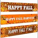 Remagr 3 Pcs Happy Fall Banner Thanksgiving Party Decorations Yard Sign