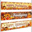 Remagr 3 Pcs Happy Friendsgiving Banner, Fall Backdrop Decorations