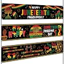 Remagr 3 Pcs Large Juneteenth Banner 98 x 18 Inch June 19th Outdoor Yard Sign Patriotic Juneteenth Party Decorations Backdrop for Africa American Independence Day Celebration Supplies