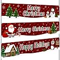 Remagr 3 Pcs Merry Christmas Banner Party Decorations