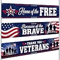 Remagr 3 Pcs Veterans Day Decorations Banner Set