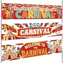 Remagr 3 Pcs Welcome to The Carnival Banner Circus Decorations