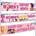 Remagr 3 Pcs Women's Day Banner Every Day is Women's Yard Sign Banner for Female's History Month Decorations Feminist Party Welcome Sign for National Female's Month Decor